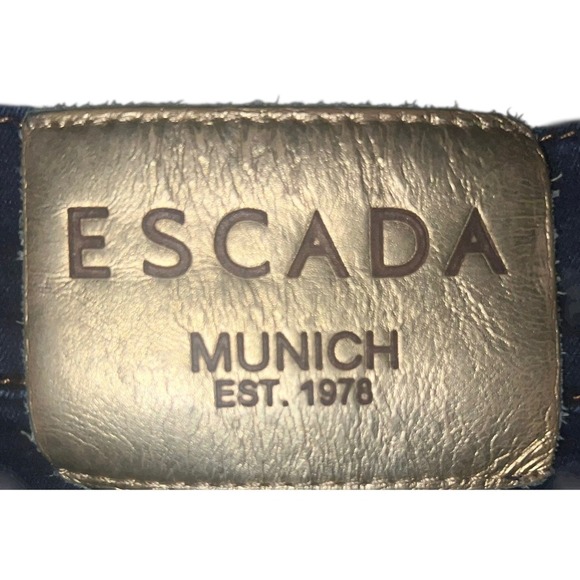 escada jeans Indigo Hipster Resort Wear Designer Varsity Size 46 - Picture 3 of 6